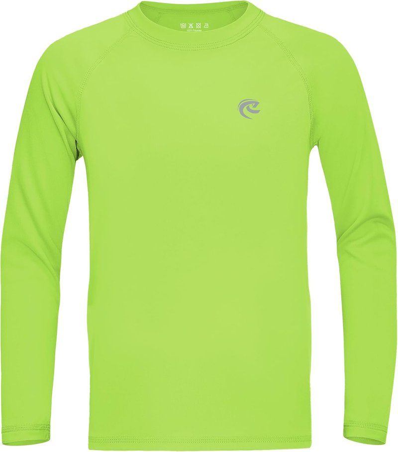 Boys UPF 50+ Swim Shirt | Long Sleeve UV Sun Protection Rash Guard for Youth - 1 or 2 Pack