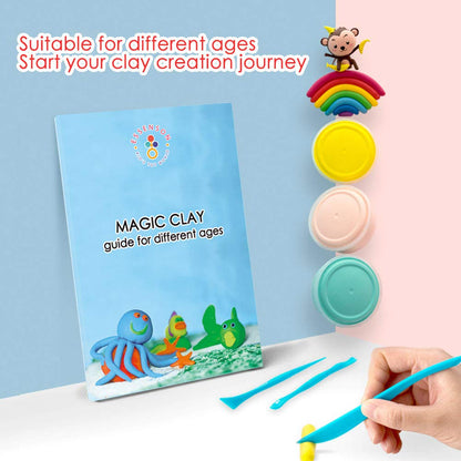Modelling Clay Kit - 24 Colours Air Dry Magic Clay, DIY Molding Clay with Tools, Craft Kit for Kids Boys Girls, Presents Gift for Boys & Girls Age 3-12 Year Old