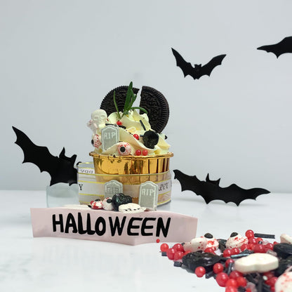 Halloween Sprinkles Candy Eyes for Decorating Edible Eyeballs Skull Bones Tombstone Sprinkles Halloween Cupcakes Toppers Sprinkle for Cake Ice Cream Desserts