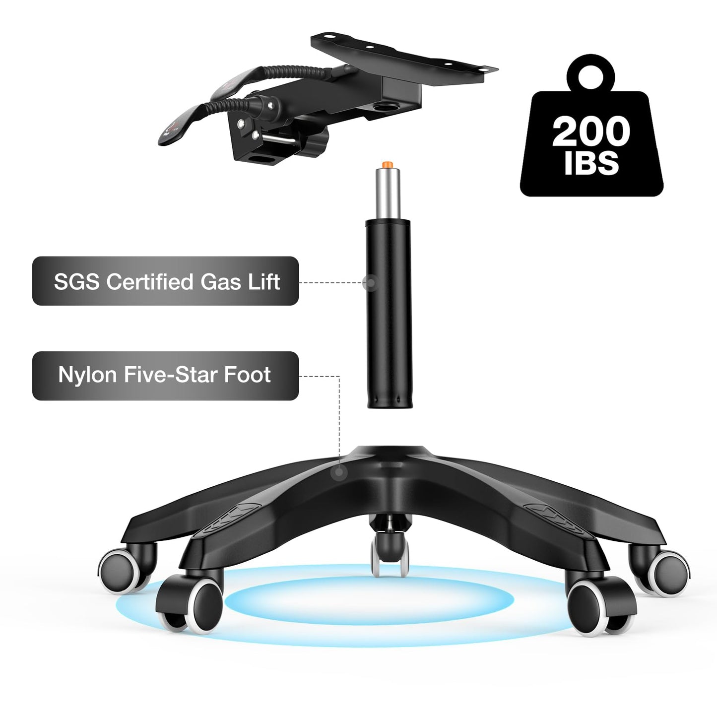 HOFFREE Massage Gaming Chair for Kids Computer Gamer Chair with Footrest and Lumbar Support Reclining PC Game Chair with Headrest for Gaming Room Red and Black