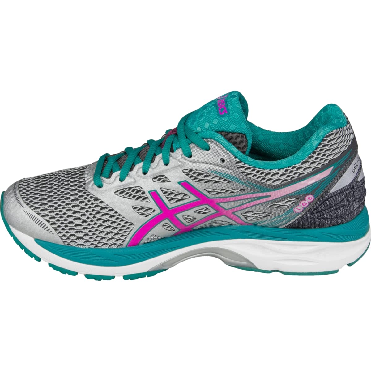 ASICS Women's Gel-Cumulus 18 Running Shoe, Silver/Pink Glow/Lapis, 5 M US