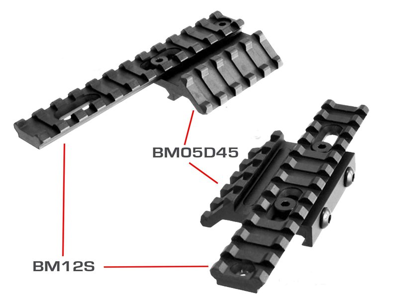 Lion Gears BridgeMount Rail Tactical Picatinny Rail, 5" Long with 12 Slots, BM12S Black