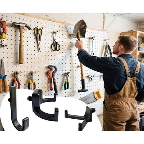 Achilleas 9 Pcs ABS Storage Shed Tool Hooks, Heavy Duty Shed Organization Accessories,Compatible with Suncast Sheds,Black J/U/V Hooks for Hoses, Organizing Ladders & Garden Tools in Outdoor Sheds