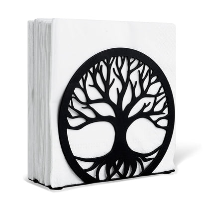MSJGA Napkin Holder for Table, Standing Napkin Dispenser Outdoor Farmhouse Black Cocktail Napkin Holders for Kitchen Coffee Shop Dining Room (4.7"x 1.6"x 4")