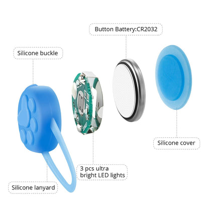 iPobie 5 Pieces Dog Safety Collar Silicone LED Flashing Light Pendant for Runners, Night Walks