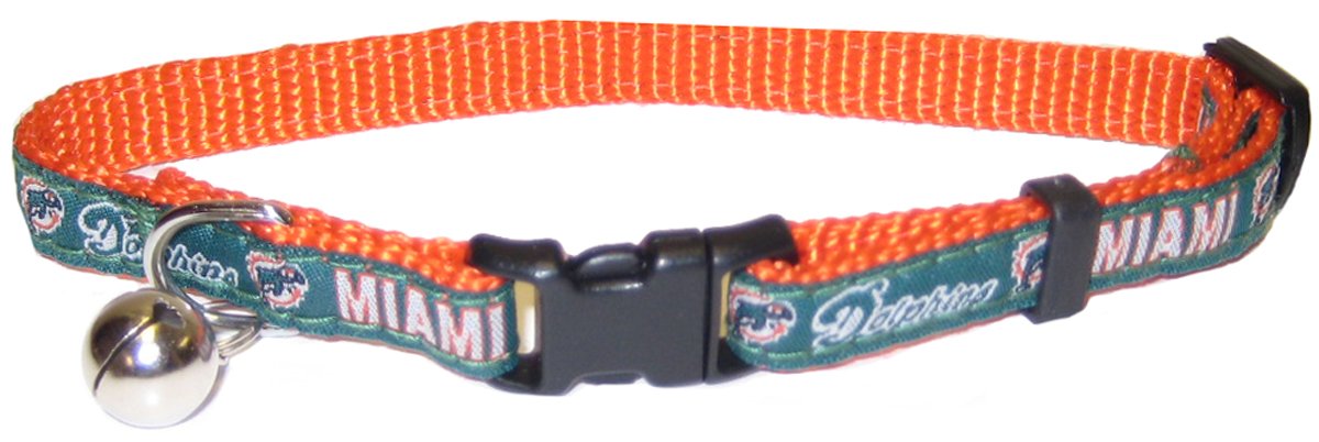 Pets First COLLAR for CATS - NFL MIAMI DOLPHINS CAT COLLAR. - Strong & Adjustable FOOTBALL Cat Collars with Metal Jingle Bell
