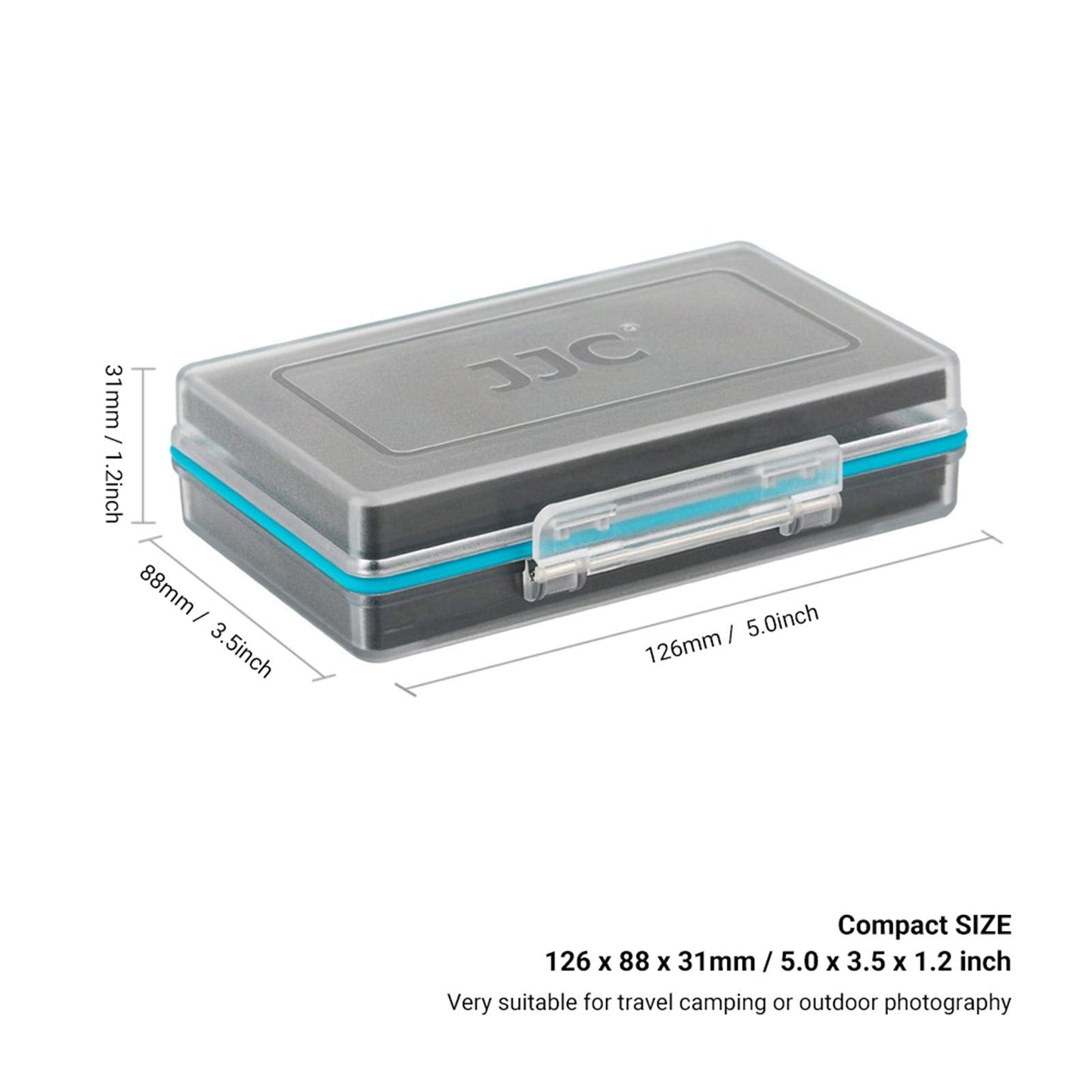 JJC 18650 Battery Case, Shockproof & Water-resistant Battery Storage Holder for 6 x 18650 Battery, PC Shell Easy to Carry