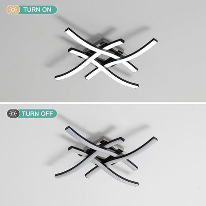 Goeco Modern LED Ceiling Light, 14 Inch 6500K Cool White Curved Design Black Aluminum Flush Mount Ceiling Light for Bedroom, Kitchen, Hallway, Dining Room, Laundry Room