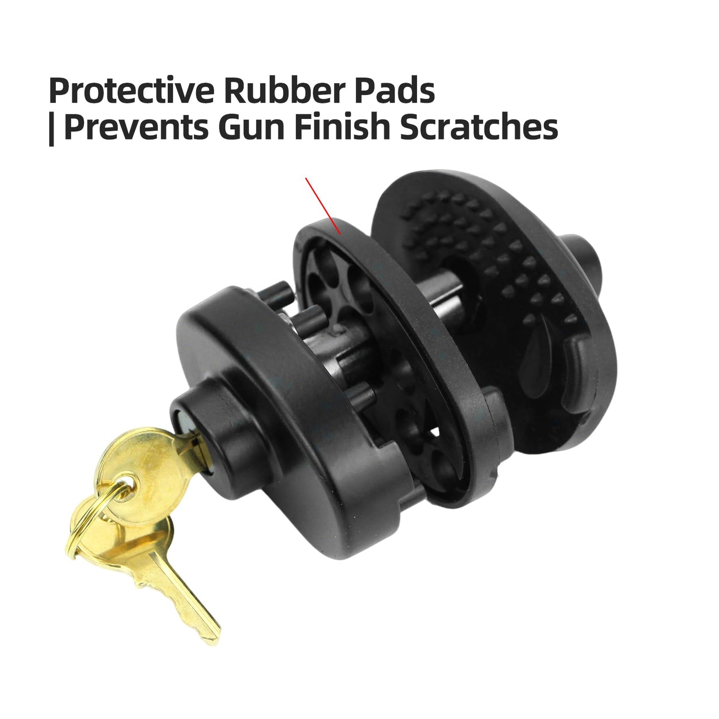 RioRand Keyed Alike Trigger Lock, Adjustable Gun Safety Lock with 2 Brass Keys, Compatible with Most Standard Firearms for Secure Storage(Black-5PS)