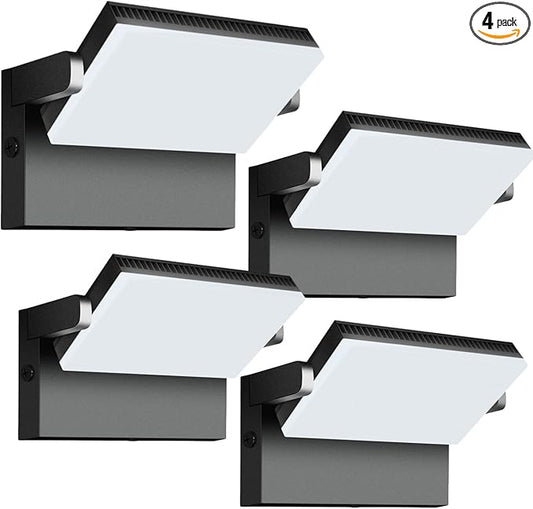 Modern Sleek LED Flood Light 120W, 360° Rotatable Outdoor Security Areas Lighting, 14200LM 5000K Waterproof Wall Pack for Yard,Building,Driveway,Car Lot (4Pack)