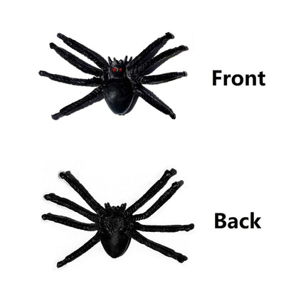 JIALWEN 50PCS Realistic Halloween Plastic Spiders Small Size Black Spiders Toys Fake Spiders Prank Props for Halloween Party Decorations