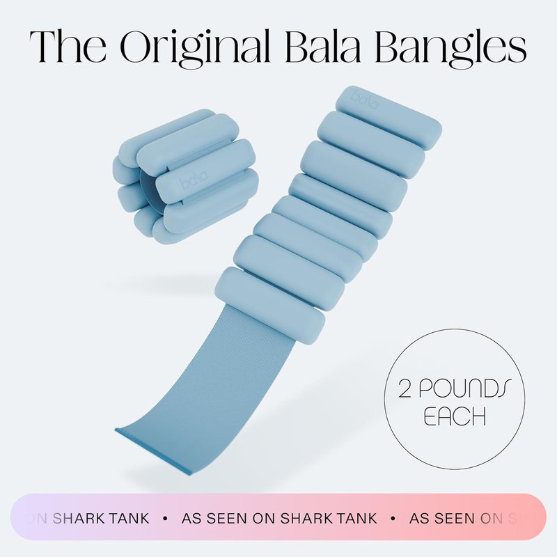 Bala Bangles Adjustable Wrist & Ankle Weights - Soft Silicone Bands for Yoga, Pilates & Home Workouts | Unisex Fitness Gear