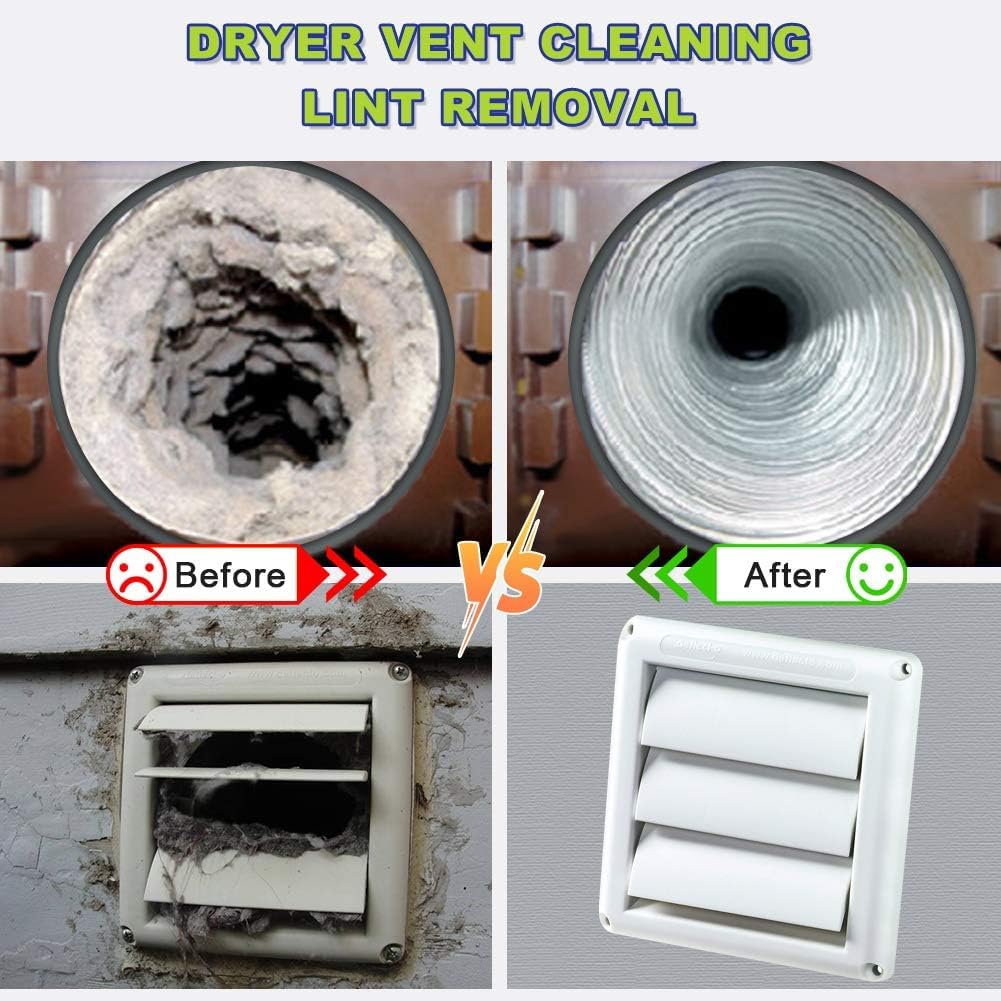 Sealegend 2 Pieces Dryer Vent Cleaner Kit Dryer Lint Vacuum Attachment, Dryer Vent Cleaning Lint Remover 2 Hoses Tools for Home Improvement