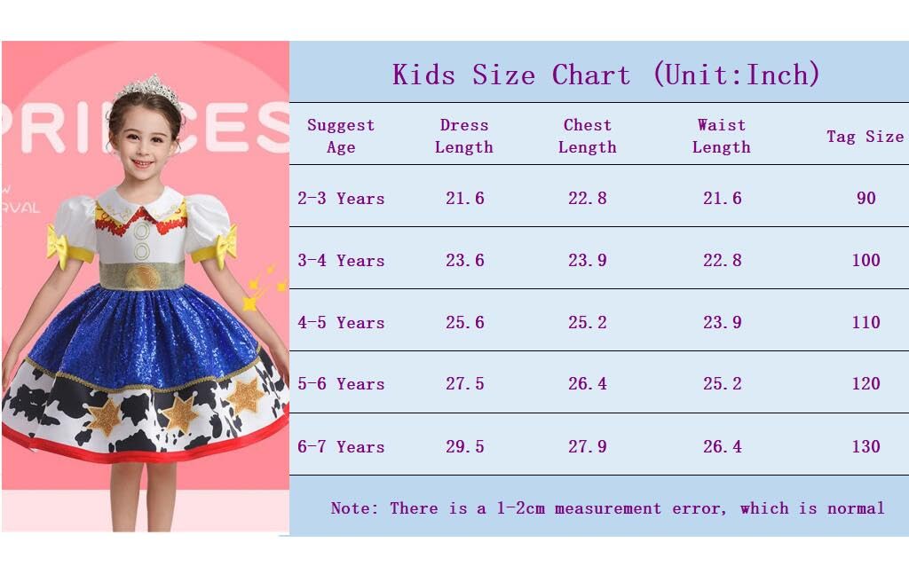 Lgandpg Jessie Costume for Girls Cowgirl Sequins Dress Up Halloween Outfit White