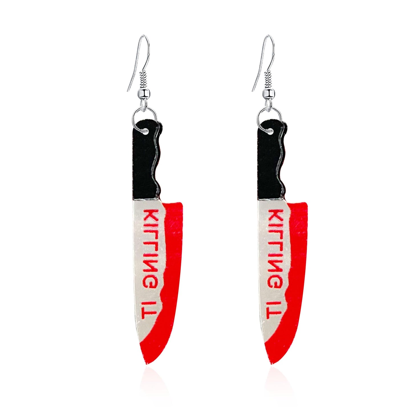 GBAHFY Halloween Ghost Face Knife Earrings Women Acrylic Drop Dangle Scream Gothic Statement Howling Skull Hypoallergenic Jewelry Gifts Lady Party Costume Decorations Accessories (K)