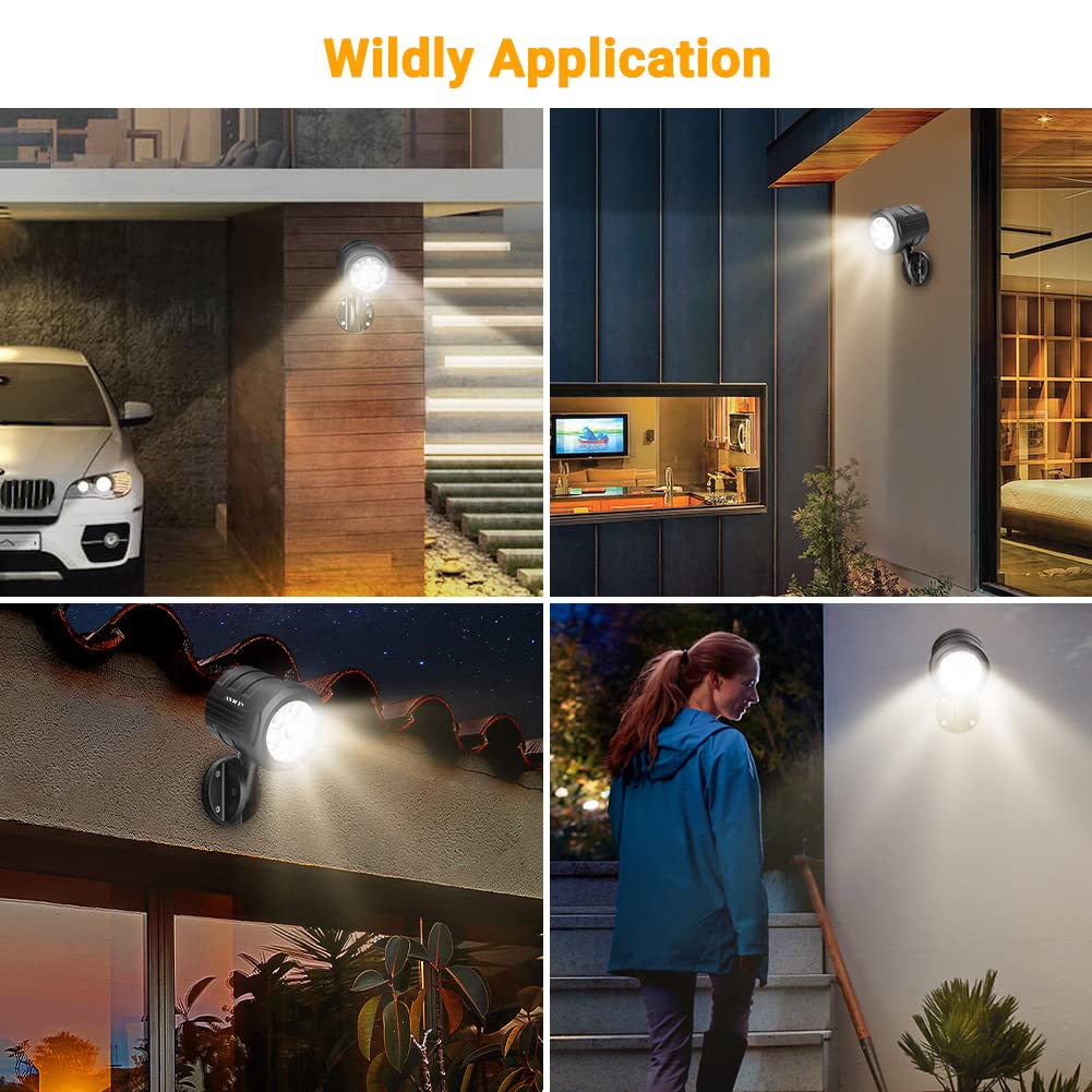 Security Lights Outdoor Motion Sensor, ASOFTY 6 LED 1000 Lumen PIR Wireless Spotlights with Remote Control, IP65 Waterproof 6000K Motion Flood Light for Garage Yard Porch and Patio