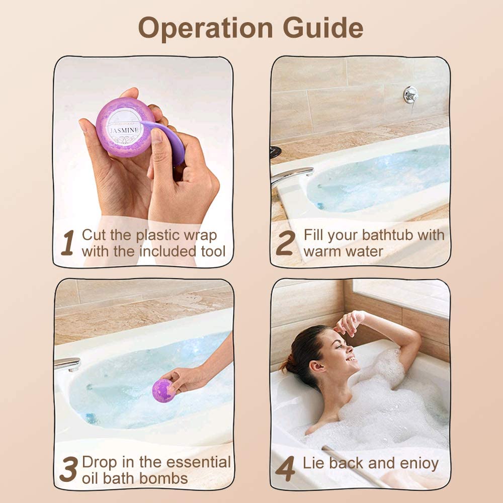 Bath Bombs Gift Set - 5 Large Fizzy Spa Bombs with 4 Scented Candles for Women - Moisturizing Bubble Bath with Essential Oils for Valentine's, Birthday Gifts