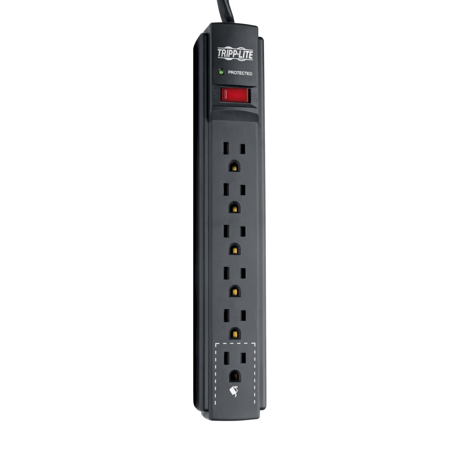 Eaton Tripp Lite series 6 Outlet Surge Protector Power Strip, 6ft Extension Cord, 900 Joules, 15A Circuit Breaker, UL Certified, Black (TLP606B)