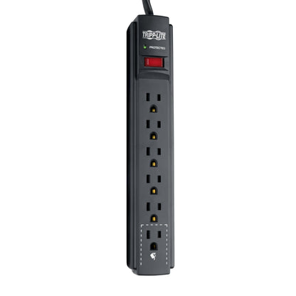 Eaton Tripp Lite series 6 Outlet Surge Protector Power Strip, 6ft Extension Cord, 900 Joules, 15A Circuit Breaker, UL Certified, Black (TLP606B)
