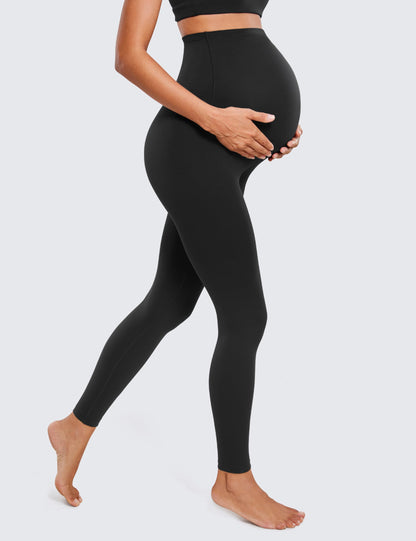 CRZ YOGA Women's Butterluxe Maternity Leggings 28" - Workout Pregnancy Activewear Belly Buttery Soft Support Yoga Pants Black 12