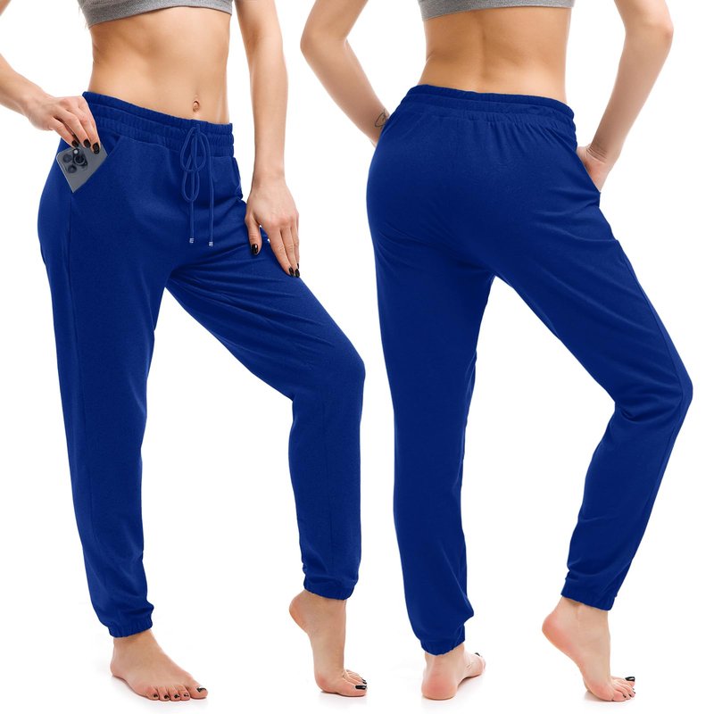 Walifrey Womens Joggers with Pockets, Drawstring Sweatpants Women for Lounging Jogging Gym and Workout RoyalBlue,1 Pack RoyalBlue XL