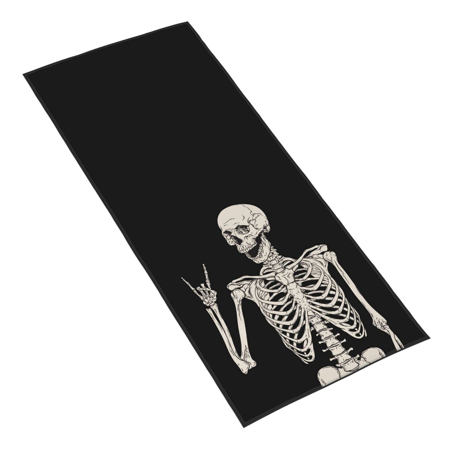 Dewoofly Rock and Roll Skeleton Hippie Skull Soft Fingertip Towels, Hand Towel, Dish Towel for Kitchen All Season 12 x 27.5 inches