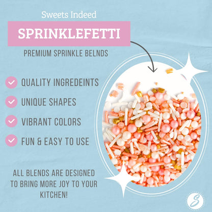Sweets Indeed Sprinkles, Peach Rose Gold Edible Sprinkle Mix, Perfect for Cake Decorations, Baking, Ice Cream, Cookies, Cupcake Topper