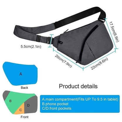 OSOCE Anti-Theft Casual Shoulder Backpack Sling Chest Crossbody Waterproof Bag Hiking Travel for Men Women Cover Pack Rucksack Bicycle Sport