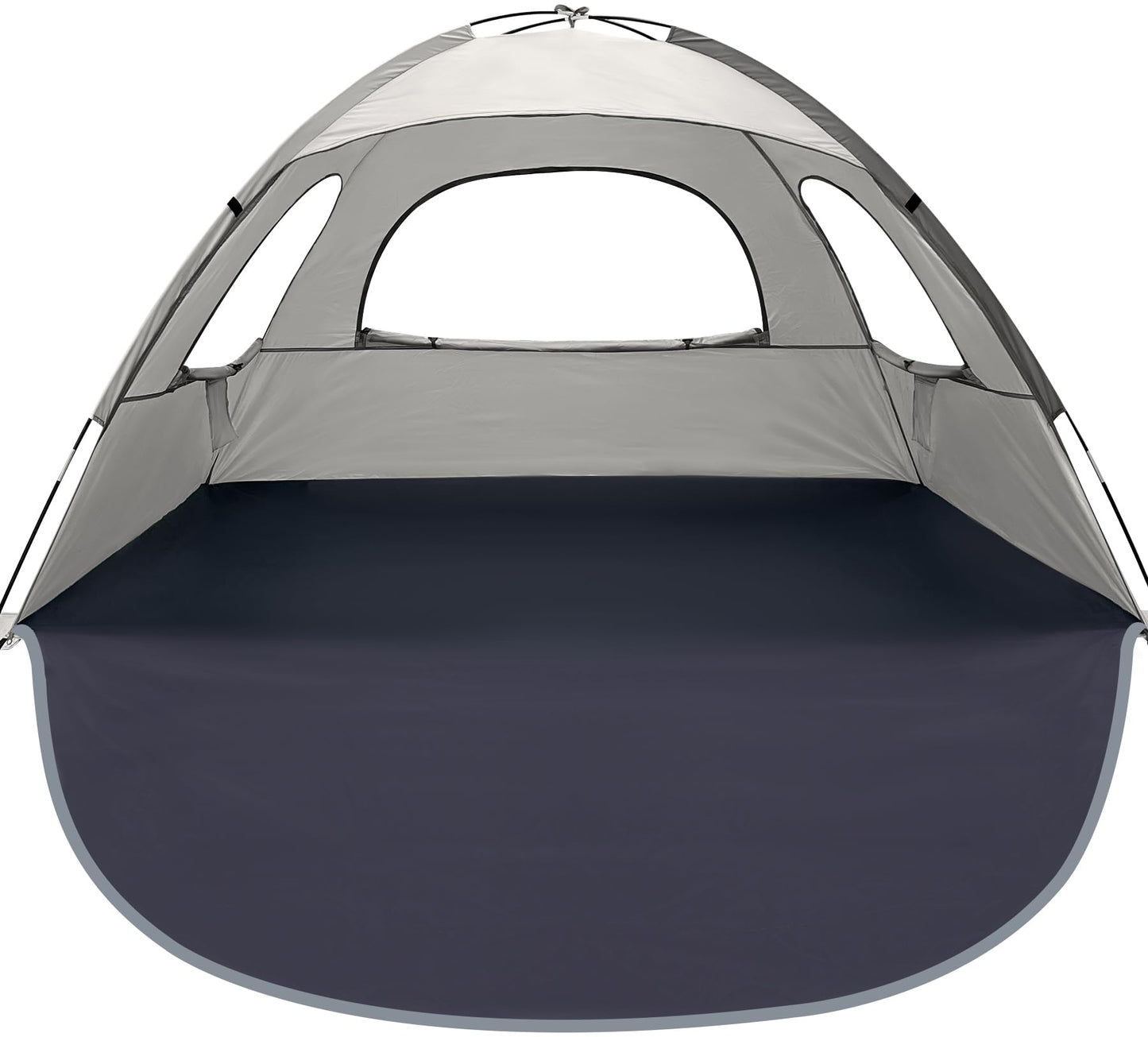 WhiteFang Beach Tent Anti-UV Portable Sun Shade Shelter for 6 Person, Extendable Floor with 3 Ventilating Mesh Windows Plus Carrying Bag, Stakes and Guy Lines (Baby's Breath)