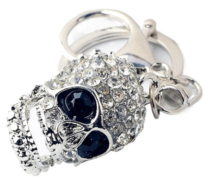 LXSSLY Skull Keychain for Men,Diamond Keychain,Punk Style Rhinestone Key chains,Crystal Skull Keyrings,Car Keychains for Men Women