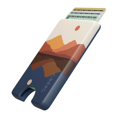 Casely MagWallet | Starfish Wishes | Coral Pink Shimmer | Slim Wallet Card Holder | Compatible with MagSafe | Soft-Touch Hard Silicone | Holds Up to 3 Cards