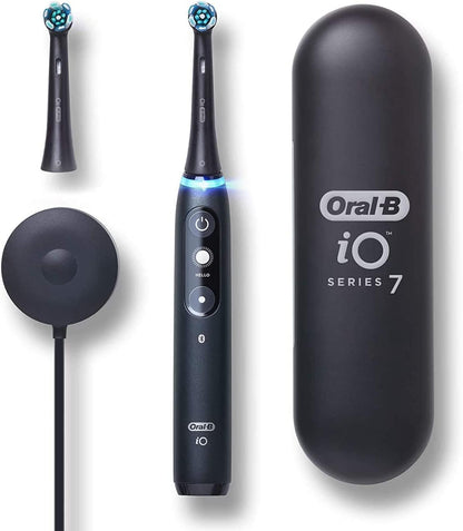 Oral-B iO Series 7 Electric Toothbrush with 2 Replacement Brush Heads, White Alabaster