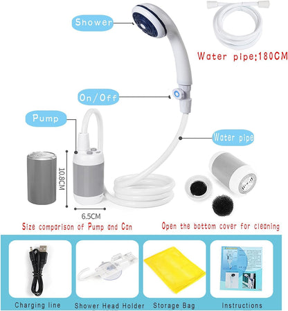 Iron Hammer Portable Shower Camping Shower Outdoor Shower Handheld Electric Shower