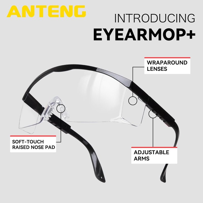 Safety Glasses - Anti-Impact Protective Eyewear for Shooting | Includes Eyeglasses Cleaning Cloth