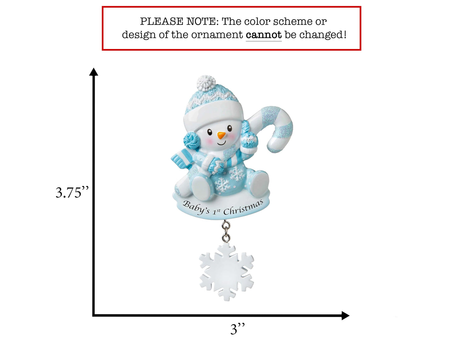UniqXmas Personalized Baby's First Christmas Ornament 2025 | Snowbaby Baby Boy Xmas Tree Decoration Blue – My 1st Xmas Keepsake for New Baby Grandbaby Newborn Son | Custom Name & Year