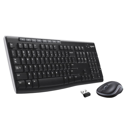 Logitech MK270 Wireless Keyboard and Mouse Combo for Windows, QWERTY US International Layout - Black