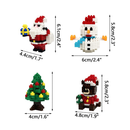 Pinkiwine 4 Pack Christmas Building Block Toys for Kids Boys Girls Teens Christmas Stocking Stuffers Gifts