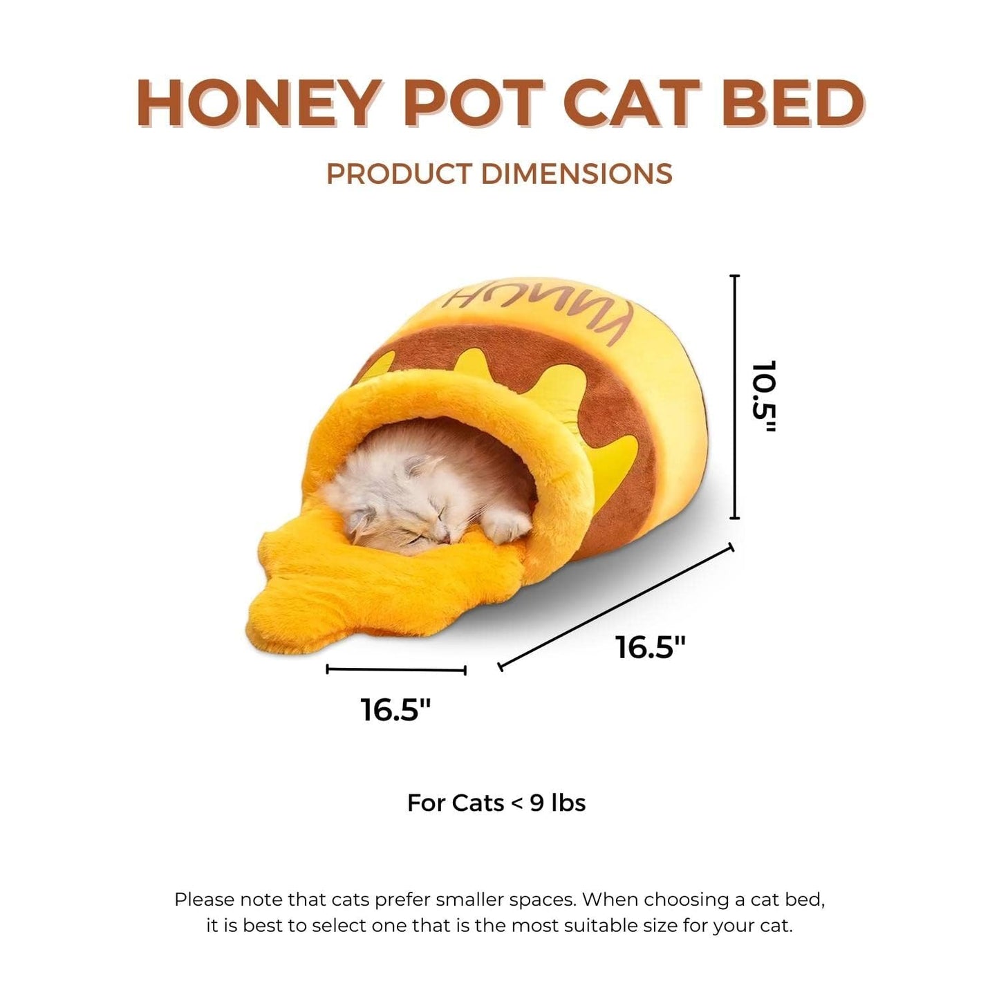 PECHVINO Honey Pot Cat Bed - Comfortable Memory Foam Pet Furniture with Removable Cushion - Stylish and Washable Cat Bed for Small Cats and Breeds