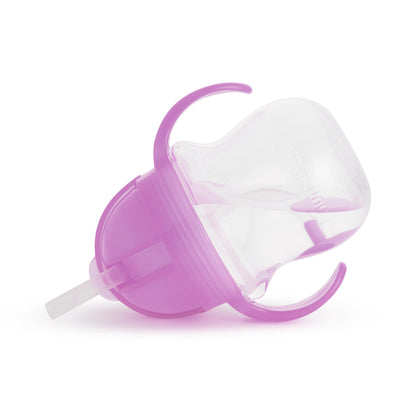 Munchkin Click Lock Tip & Sip Straw Cup Set| Baby & Toddler Sippy Cups with Straw| BPA Free Non Spill Cup| Dishwasher Safe Baby Straw Cup| Weighted Straw Childrens Cups| 7oz/207ml| 2 Pack| Pink/Purple
