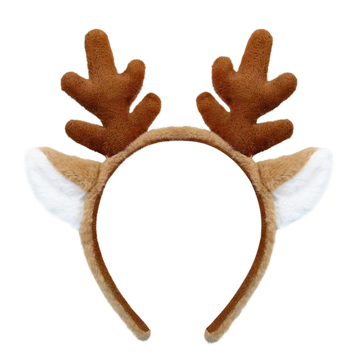 SIOTMERA Reindeer Antlers Headband Fluffy Animal Deer Ears Hairband Party Trips Cosplay Costume Washing for Christmas Halloween suitable for adults