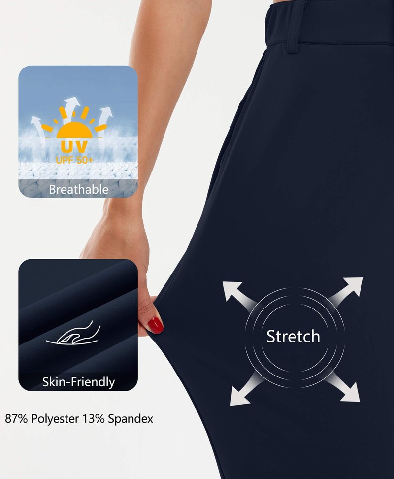 Libin Women's 4-Way Stretch Golf Joggers Pants with Pockets, Tapered Athletic Running Sweatpants, Work Dress Casual Slacks for Women, Navy Blue S