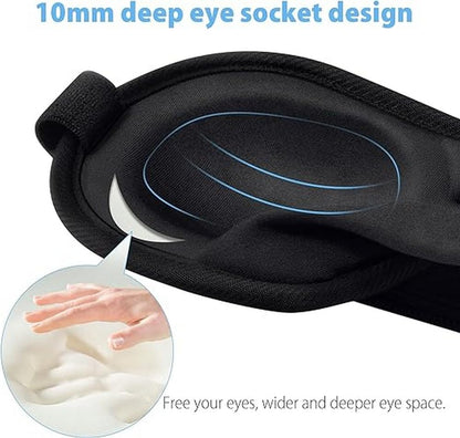 Brencco Breathable 3D Sleep Mask for Men and Women - 100% Light Blocking for Sleeping, Travel and Yoga