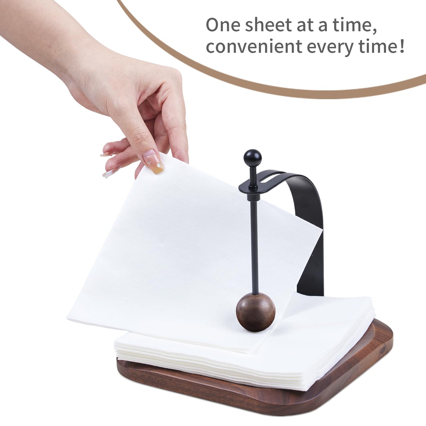 Celestree North American Black Walnut Napkin Holder Duty Solid Wood Tabletop Organizer Fits 5-7" Napkins Perfect for Table, Office, Restaurant, Home Decor Outdoor Use, Warm Gift Idea