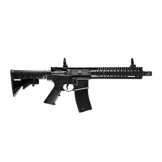 Crosman Full Auto R1 CO2 BB Air Rifle with 25-Round Magazine - Full and Semi-Auto Action, 1400 round per minute rate, Adjustable Stock, Quad Rail - Black
