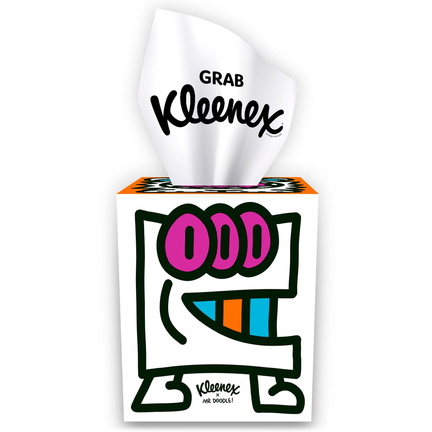Kleenex x Mr Doodle Limited Edition Design Multipack Facial Tissues - 12 Cube Tissue Boxes, Designed in Collaboration with Mr Doodle, Made to Look Beautiful in The Home.