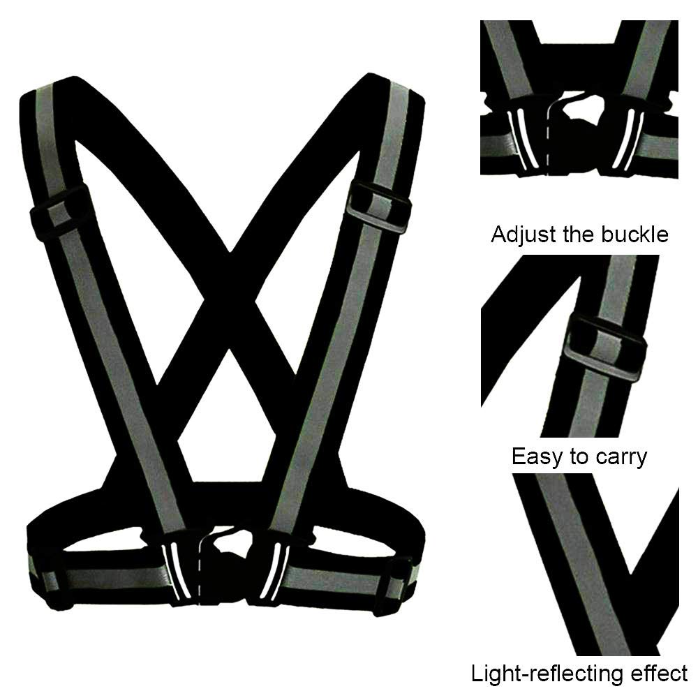 2 Pcs Reflective Vest Adjustable Reflective Running Gear Safety Vest Waist Belt Stripes Jacket High Visibility for Outdoor Jogging, Cycling, Walking, Safety Work, Motorcycle Riding and Running