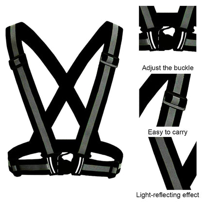 2 Pcs Reflective Vest Adjustable Reflective Running Gear Safety Vest Waist Belt Stripes Jacket High Visibility for Outdoor Jogging, Cycling, Walking, Safety Work, Motorcycle Riding and Running