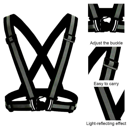 2 Pcs Reflective Vest Adjustable Reflective Running Gear Safety Vest Waist Belt Stripes Jacket High Visibility for Outdoor Jogging, Cycling, Walking, Safety Work, Motorcycle Riding and Running