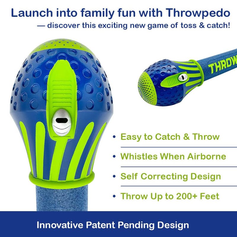 GETMOVIN SPORTS THROWPEDO - Fun Family Game for All Ages, Ultimate Long-Distance Underhand Throw and Catch Toy, Safe for Kids and Adults, Perfect for Parks, Beaches, and Yards