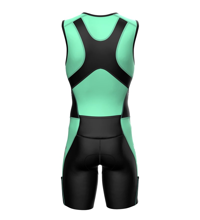 Sparx X Triathlon Suit Men Racing Tri Cycling Skin Suit Bike Swim Run (Medium, Mint_Elite)